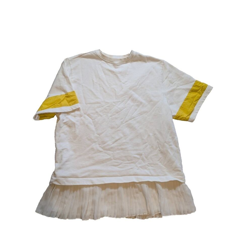 daily practice white dress size Large oversized ruffle